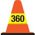 360 Walk Around Safety Cone - Yellow Decal